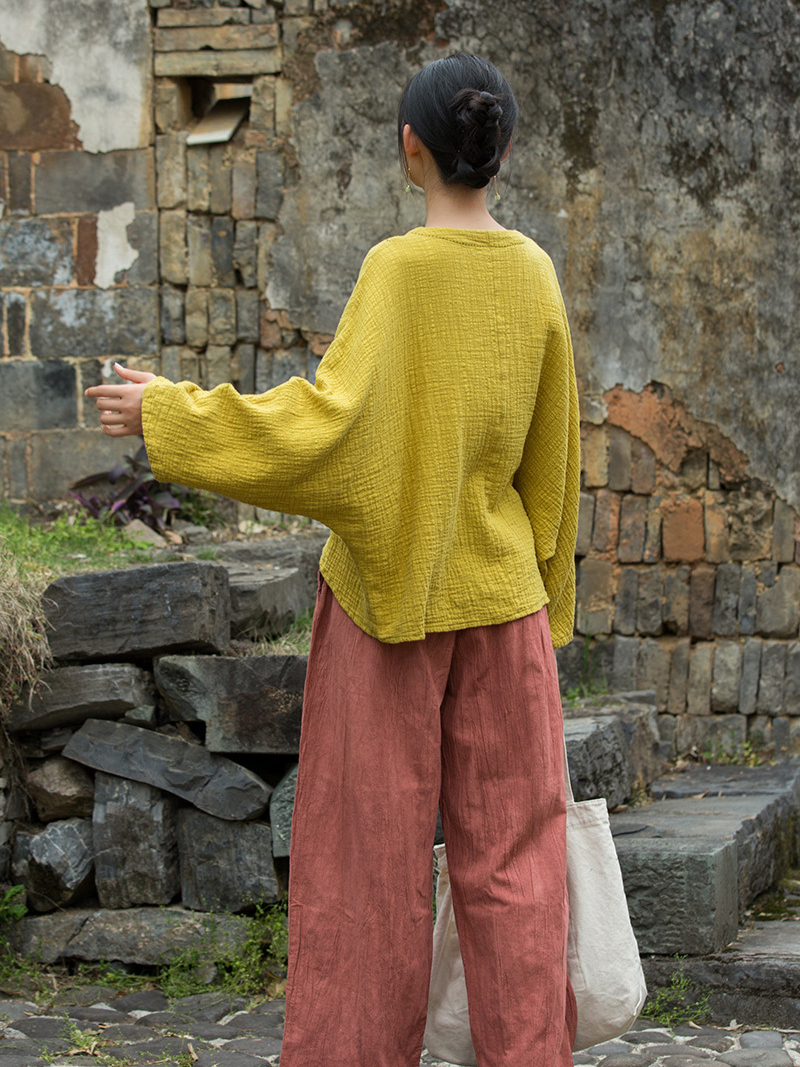 Women's Yellow Loose Top