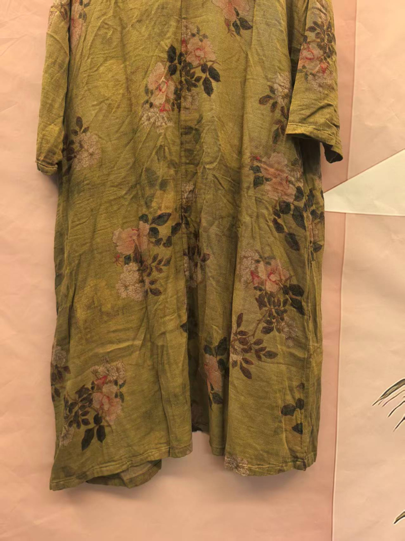 Cooles und bequemes, bedrucktes, lockeres Cardigan-Kleid für den Sommer für Damen