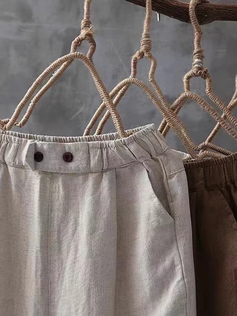 Pantalon harem en lin d'été pour femmes mince pantalon décontracté en bas