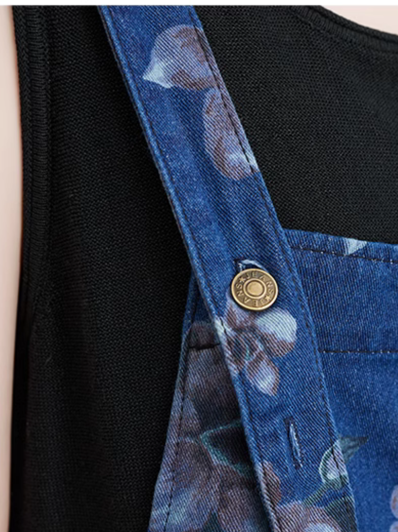 Short de dossiers imprimés pour femmes grandes poches salopettes