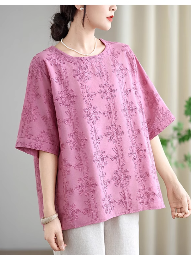 effortlessly chic embroidered top