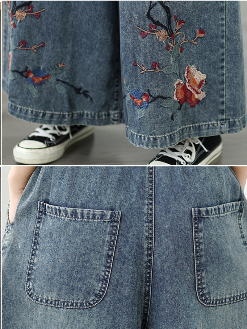 Women's Stylish and Comfortable Embroidery Loose Bottom