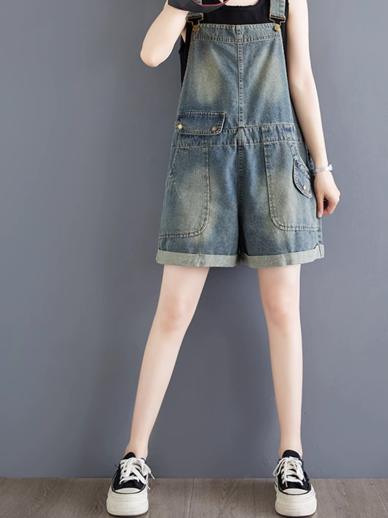 Shorts de Bib de Denim Bib à la mode et aux femmes Dungaree dans l'ensemble