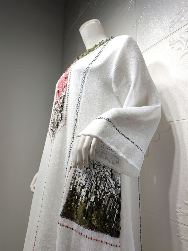 Cross-fronts-fronts de Dubaï à Dubaï brodé Abaya musulman