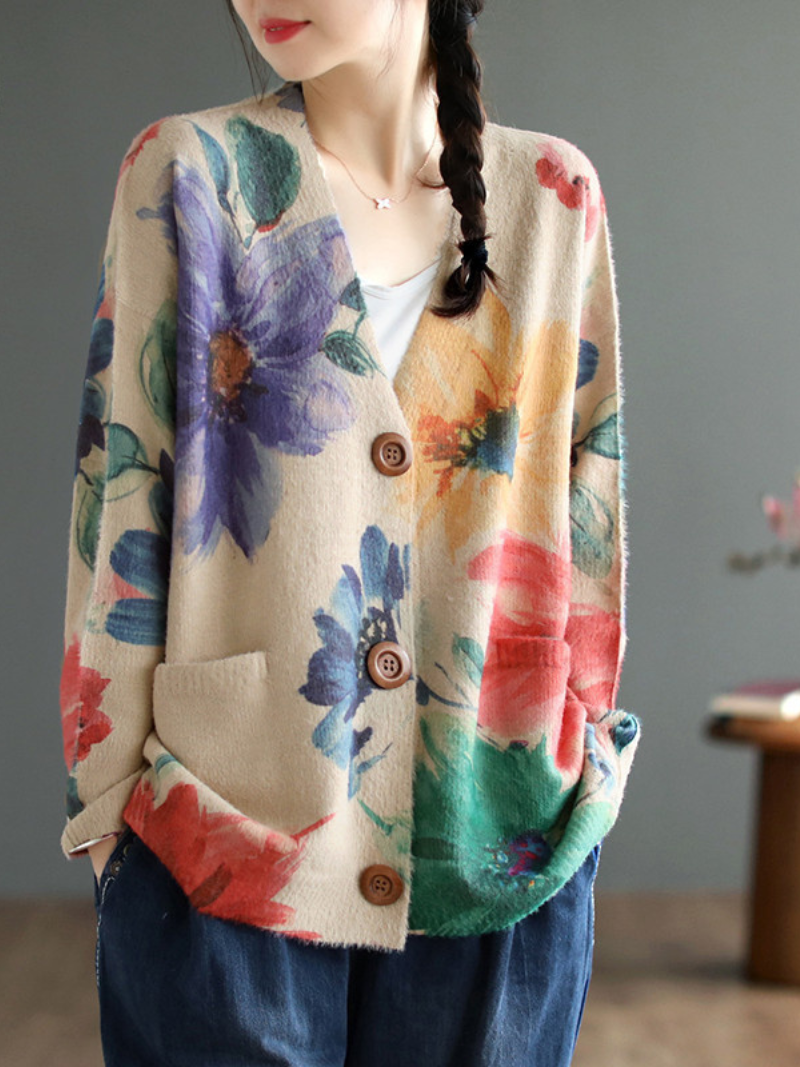 women's Floral Printed Cardigans