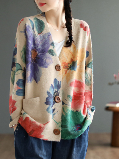 women's Floral Printed Cardigans