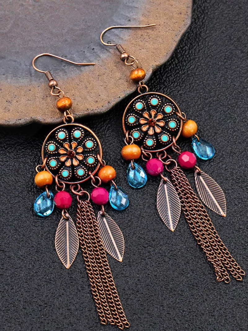 Boucles d'oreilles rétro Crystal Sparkle pour femmes