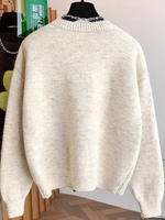 Chic Floral Intarsia Knit Sweater in Plush Acrylic Blend Comfort