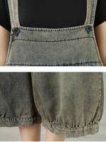 Pantalon lâche d'été pour femmes avec poches de fleurs dans l'ensemble dungaree