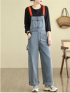 Women's Casual Versatile Straight Pockets Overalls Dungarees
