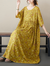 yellow long dress for women; floral women long dress summer