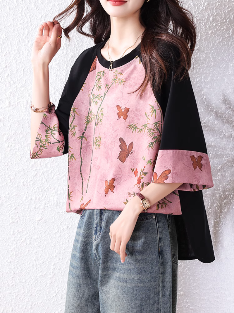 Women's  Casual Summer Western Style Floral Top