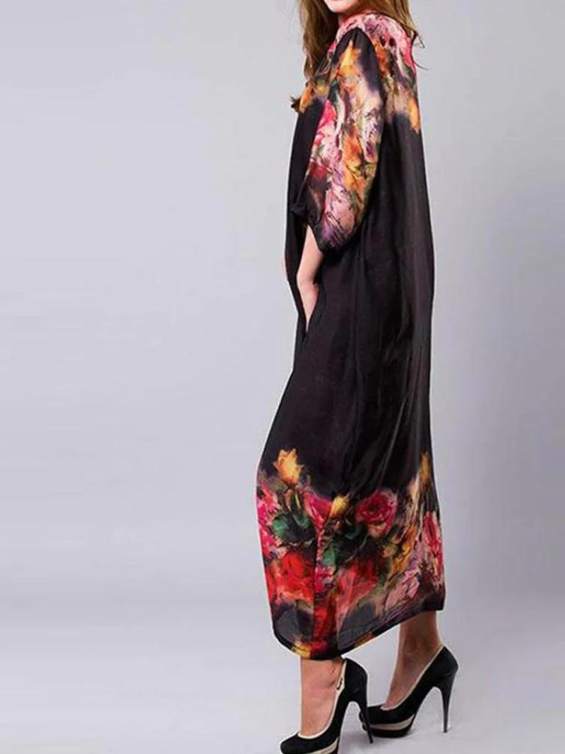 Women's Rose Silk Maxi Dress