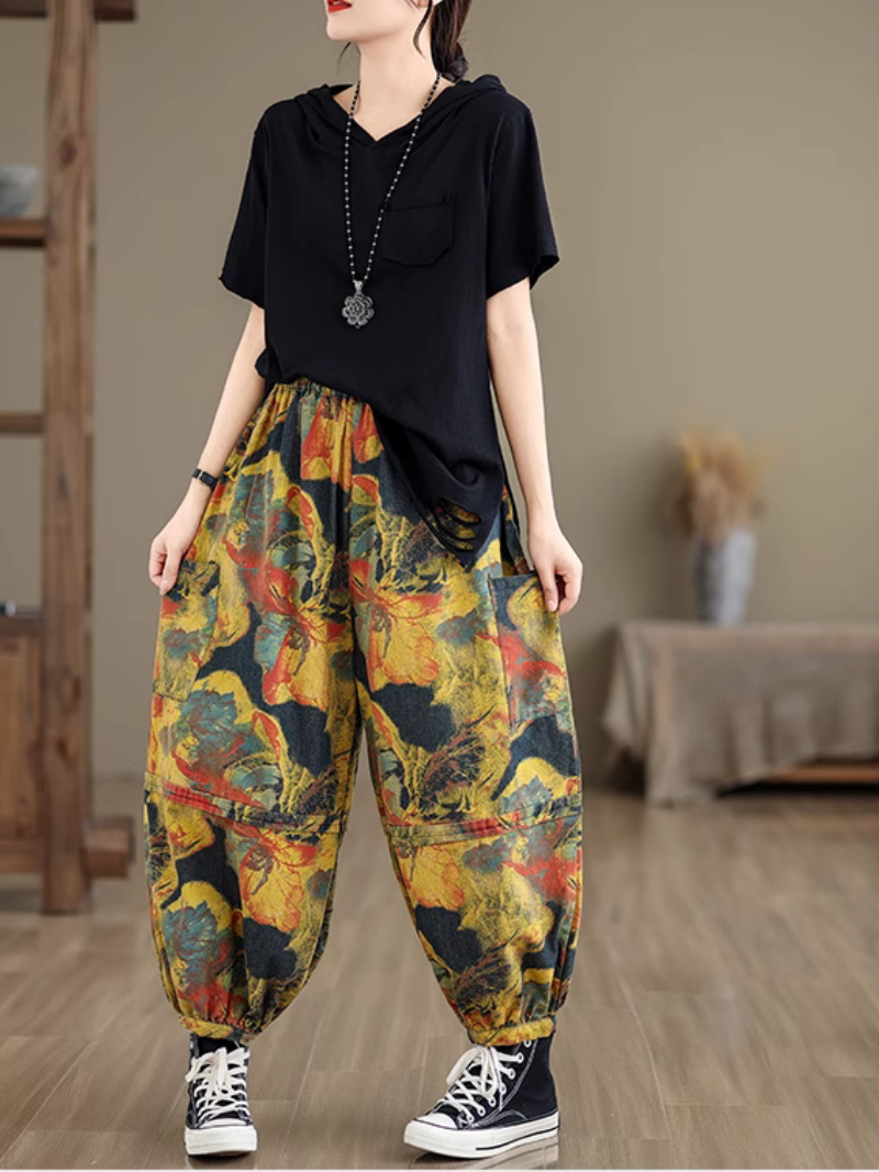 Women's Summer Loose Charming Printed Long Pants Bottom