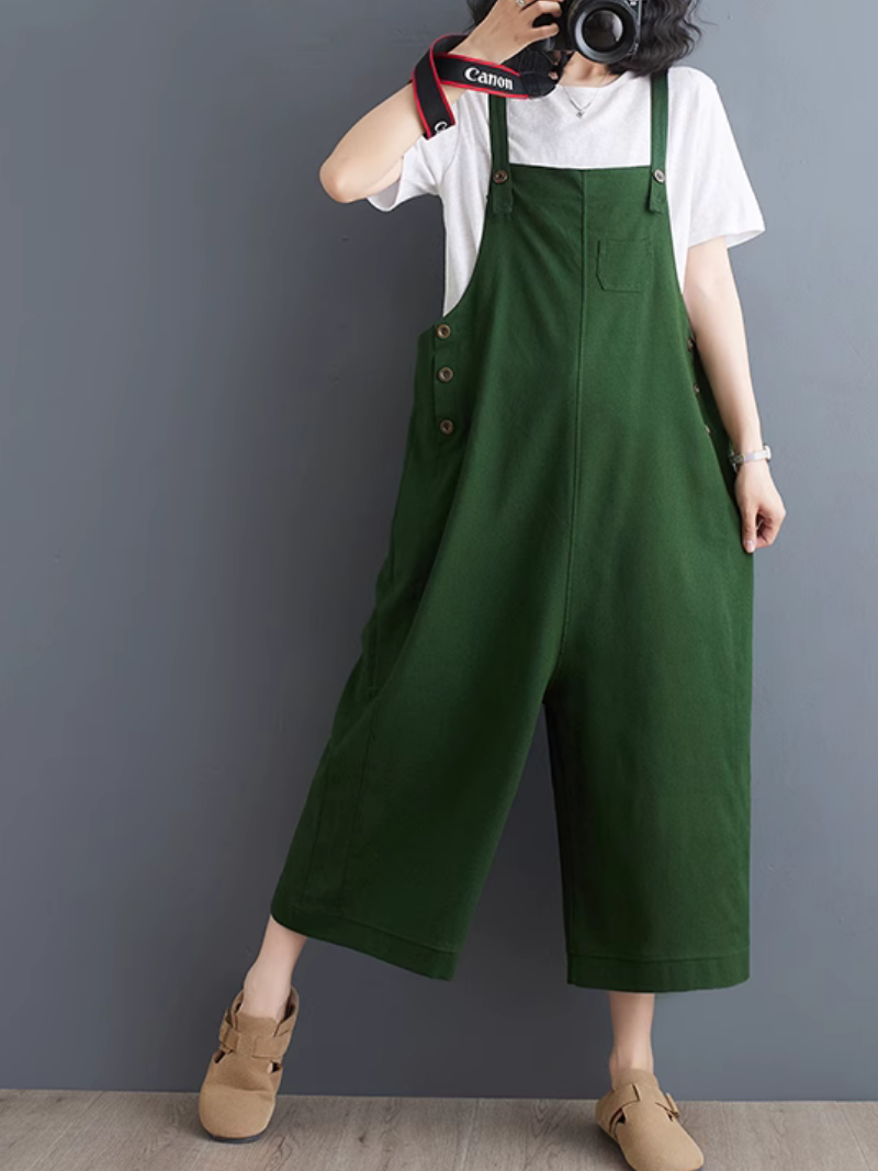 Women's Loose Casual Solid Color Overalls Dungarees