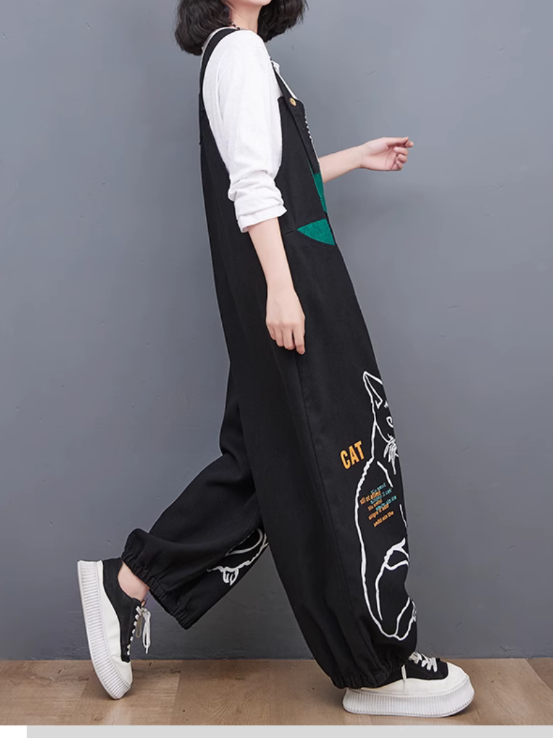 Salopette d'élégante salopette d'imprimé rétro de taille pour femmes