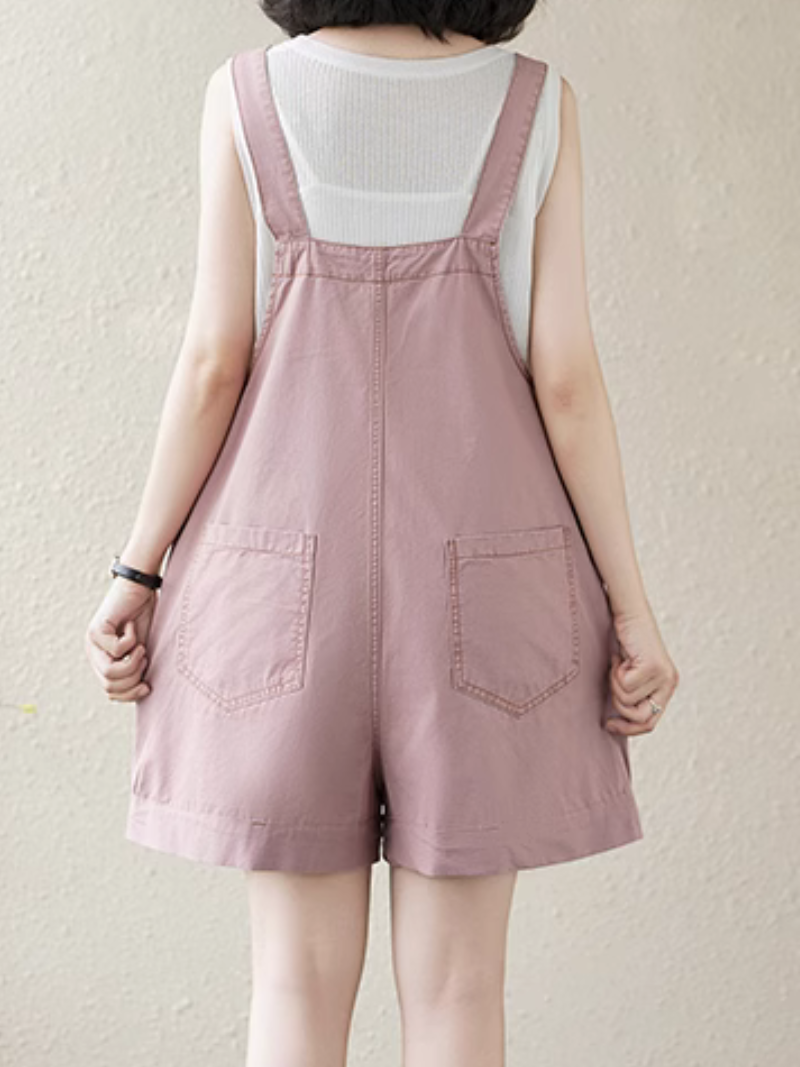 Dungaree de poche latérale polyvalente décontractée d'été pour femmes