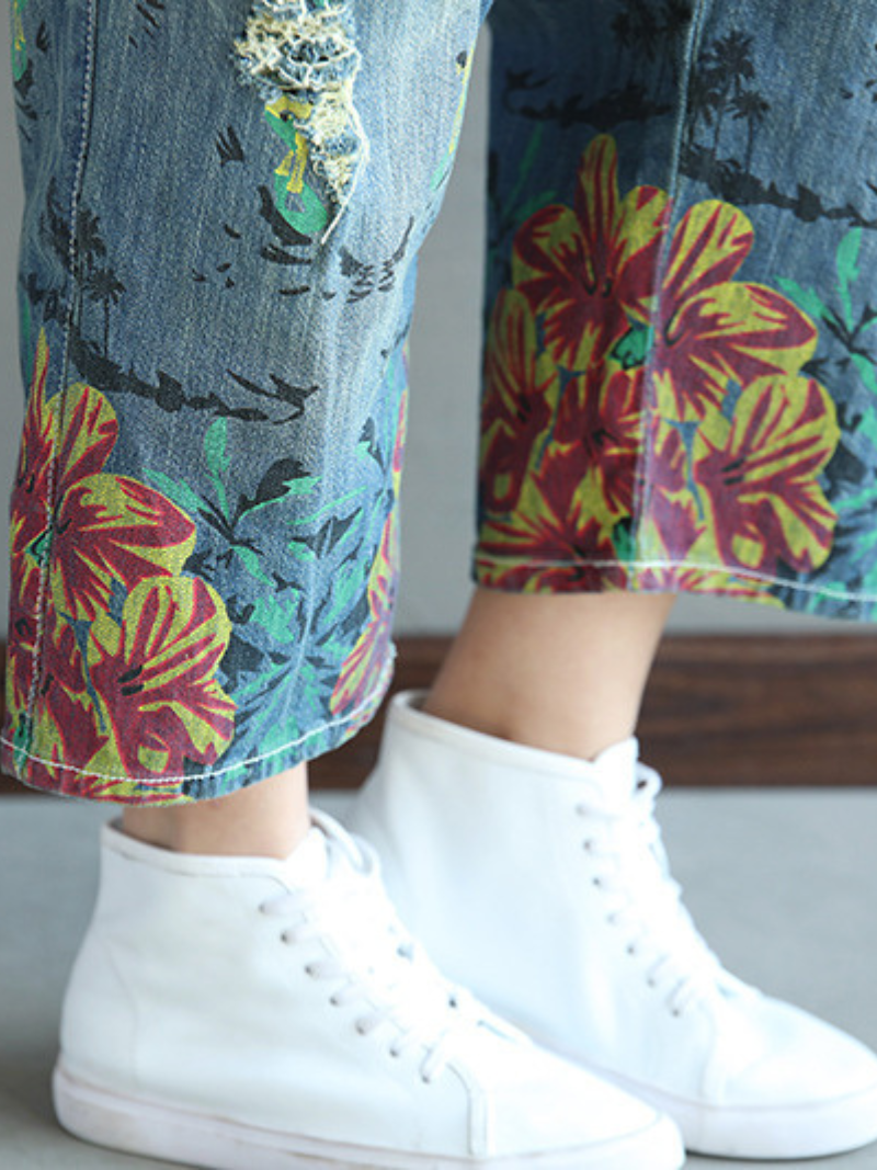 Chic & Casual Printed Denim Overall for Women | Eva Trends
