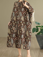 Weekend-to-Anywhere Confidence — Boho Midi Shirt Dress in Cotton Linen Blend