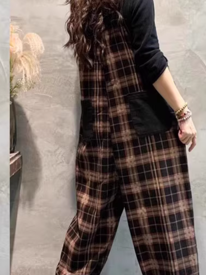 Women's Lattice Loose Dungaree 