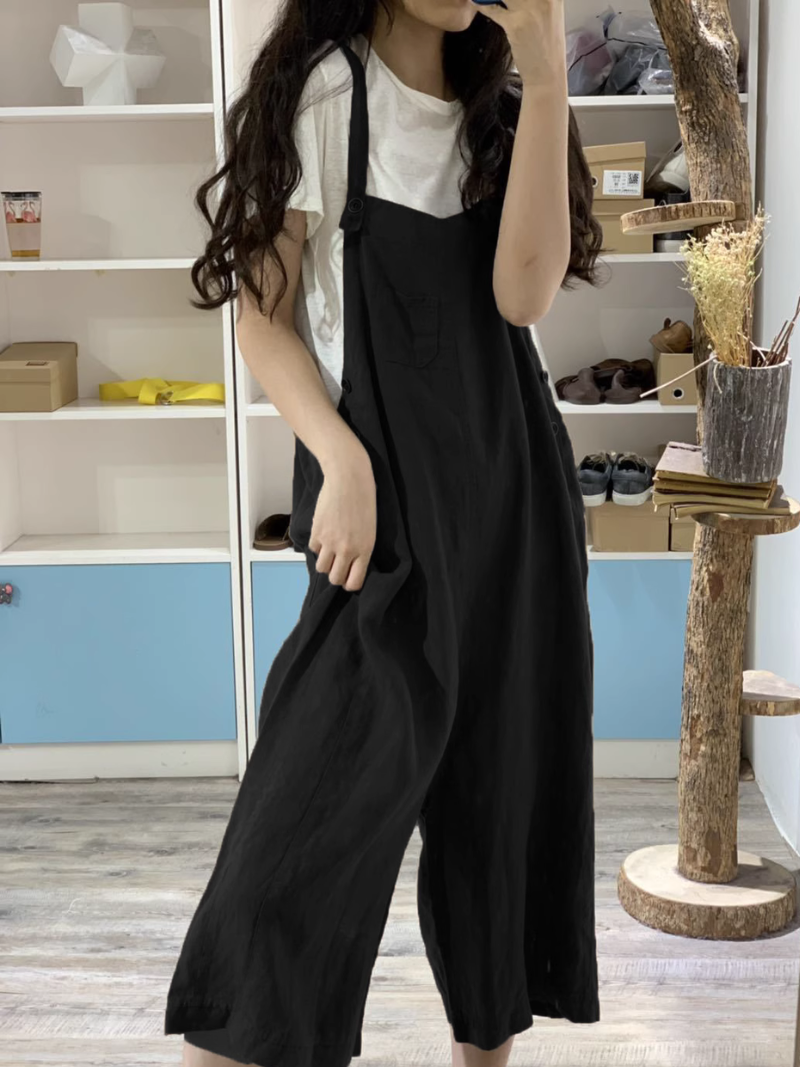 Women's Summer Comfort and Stylish Solid Color Overalls Dungarees