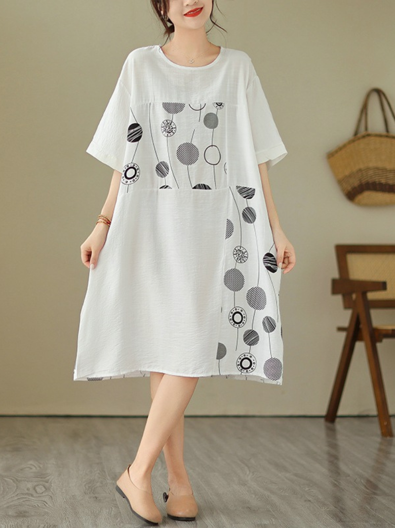 Women's White A-line Dress