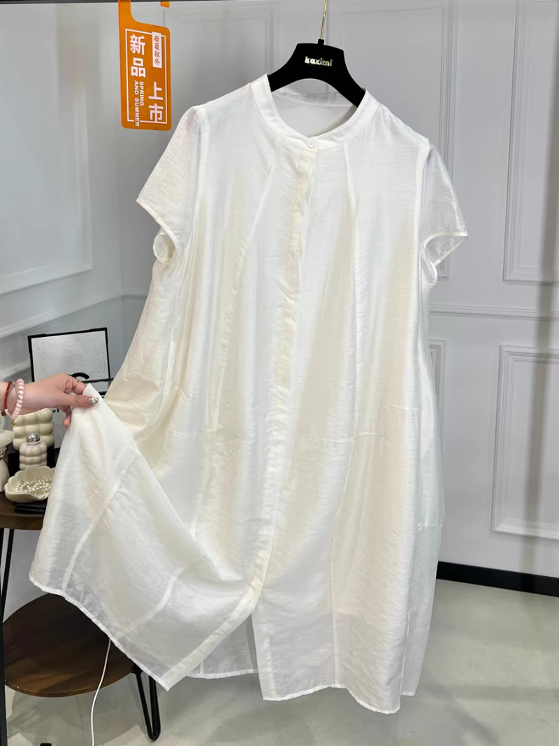 Women's Elegant Summer Loose Midi Length Shirt Dress