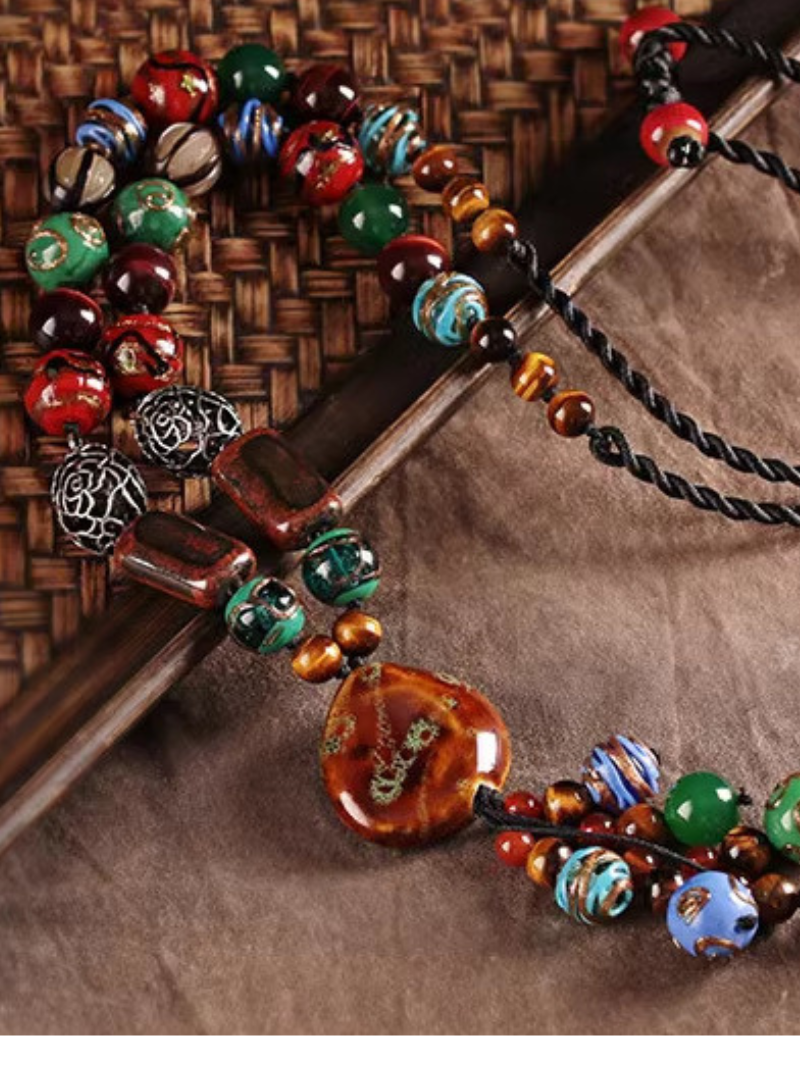 Collier de pendentif en cristal Boho Chic d'été pour femmes