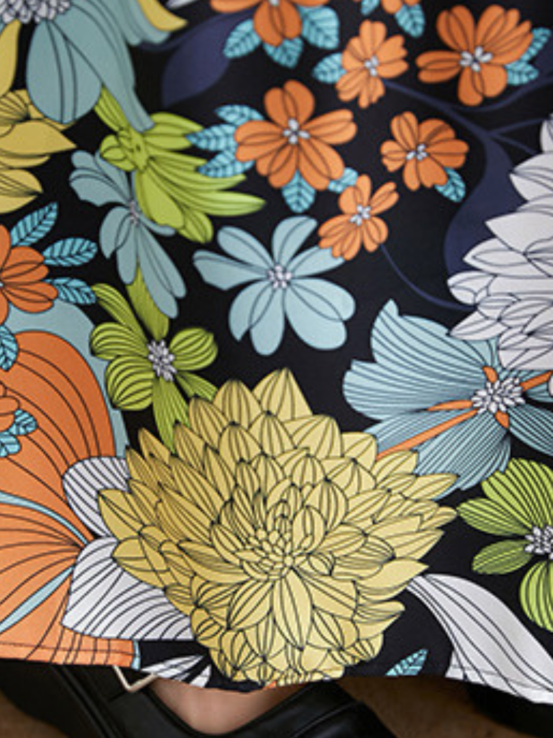 Vintage Floral Tiered Maxi Dress in Soft Polyester, Effortless Elegance