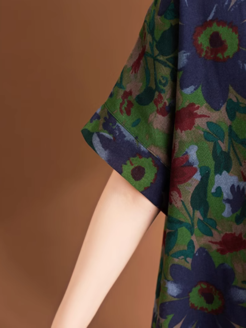 Half sleeves midi dress for women