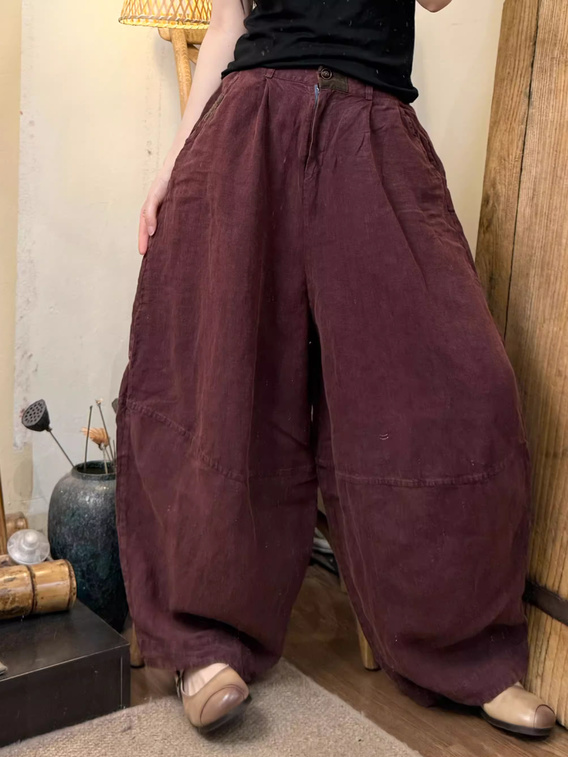 Women's Wine RED Loose Dress 