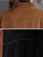 Elegant Corduroy Midi Shirt Dress with Buttons, Cozy Lining, Winter-Ready Silhouette