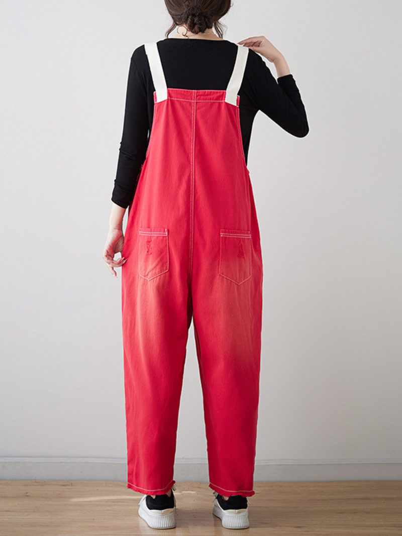 Women's Red Dungaree 