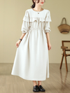 Women's White  A-line Dress