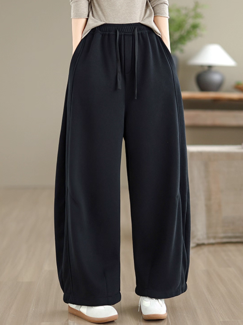 Elevated Wide-Leg Women’s Sweatpants, Fleece Warmth with High-Rise Ease Everyday Style