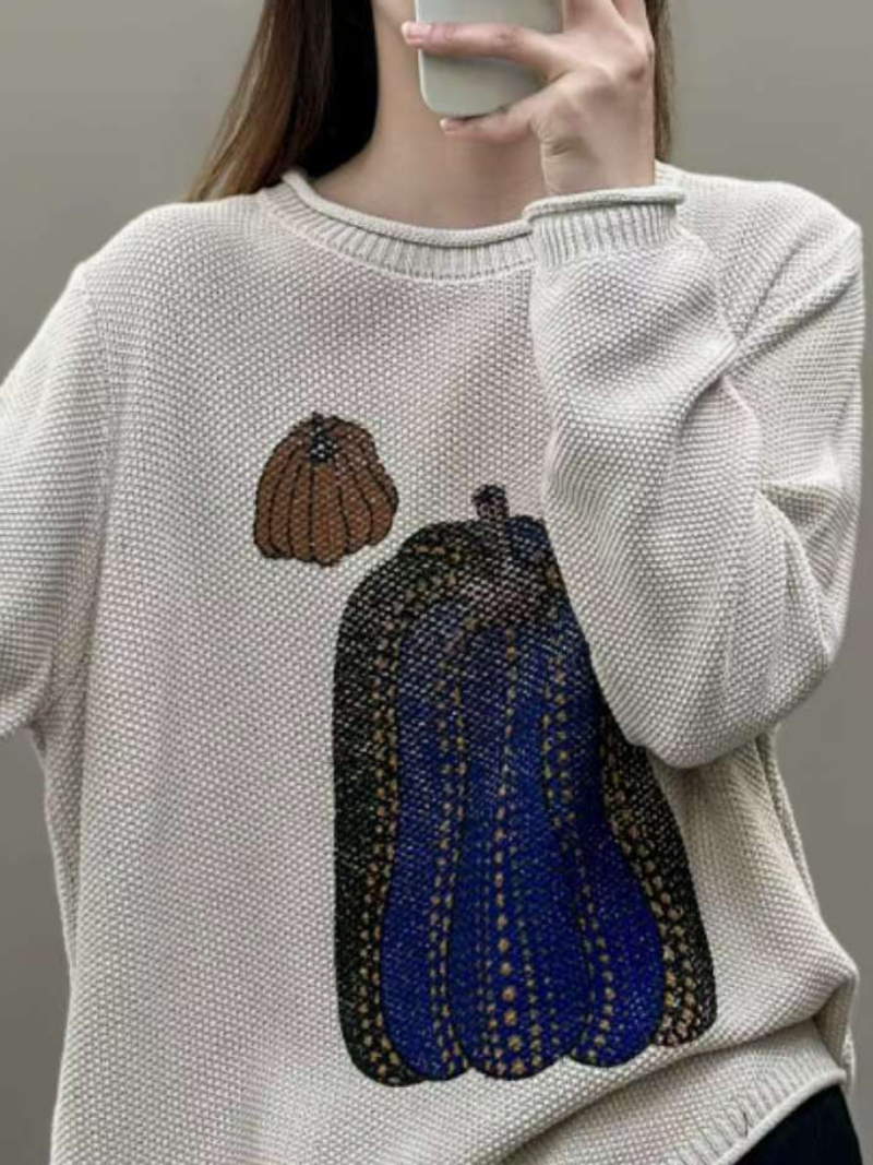 Women's Colored Printed Sweater