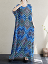 Women's Summer Beach Wear Loose Bohemian Printing Kaftan Dress