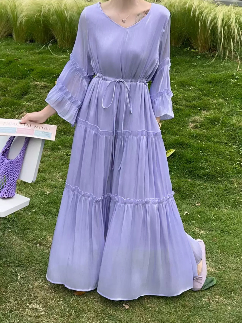Romantic Evenings and Brunches Maxi Dress — Flowy Chiffon, Effortless Elegance