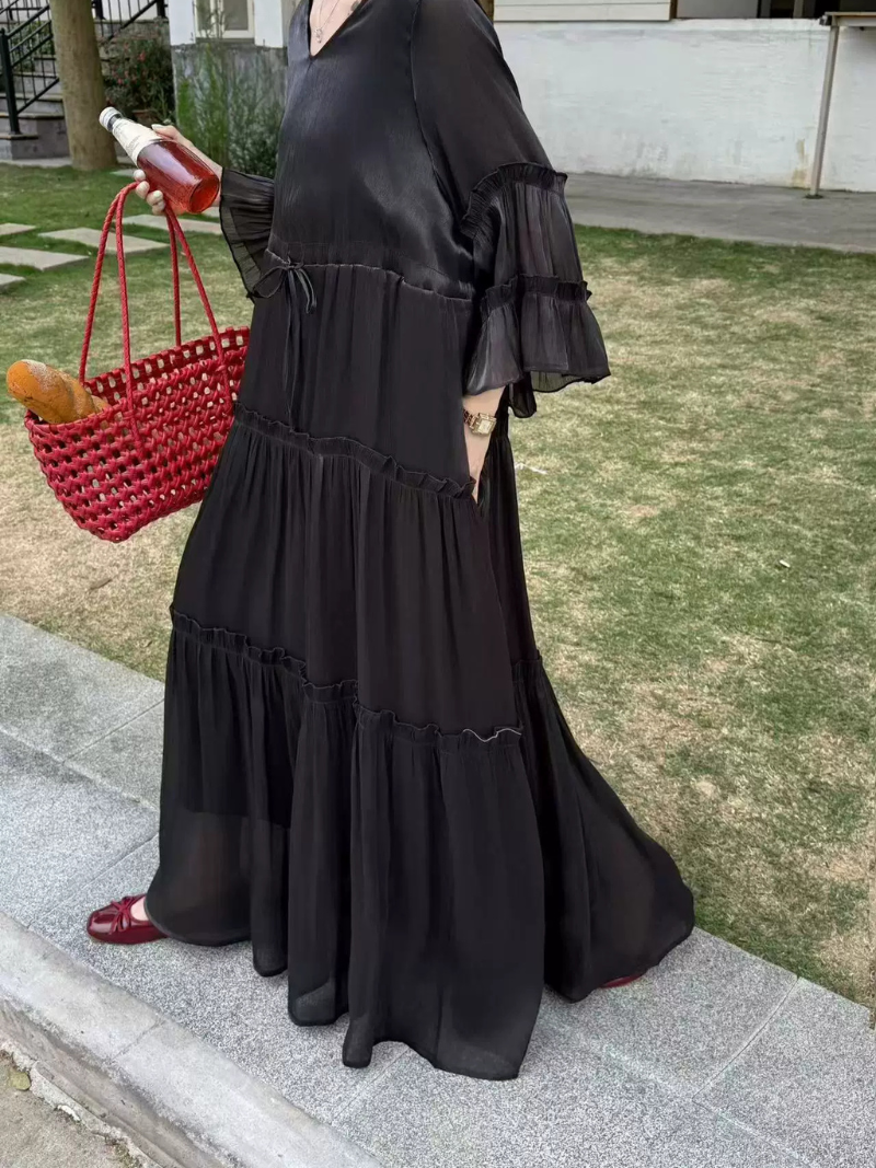Romantic Evenings and Brunches Maxi Dress — Flowy Chiffon, Effortless Elegance