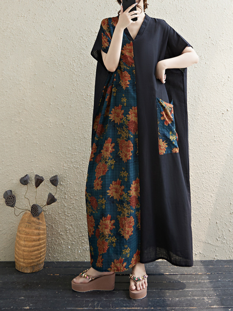 Women's  Summer Cool & Comfy Flowers Printed  Kaftan Dress