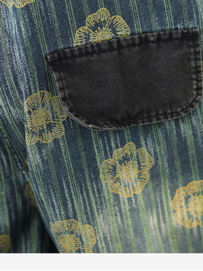 Denim floral décontracté et tendance des femmes Dungaree dans l'ensemble