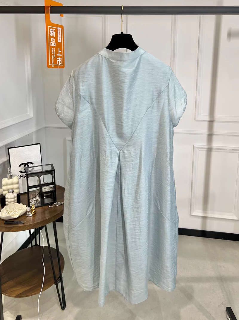 Women's Elegant Summer Loose Midi Length Shirt Dress