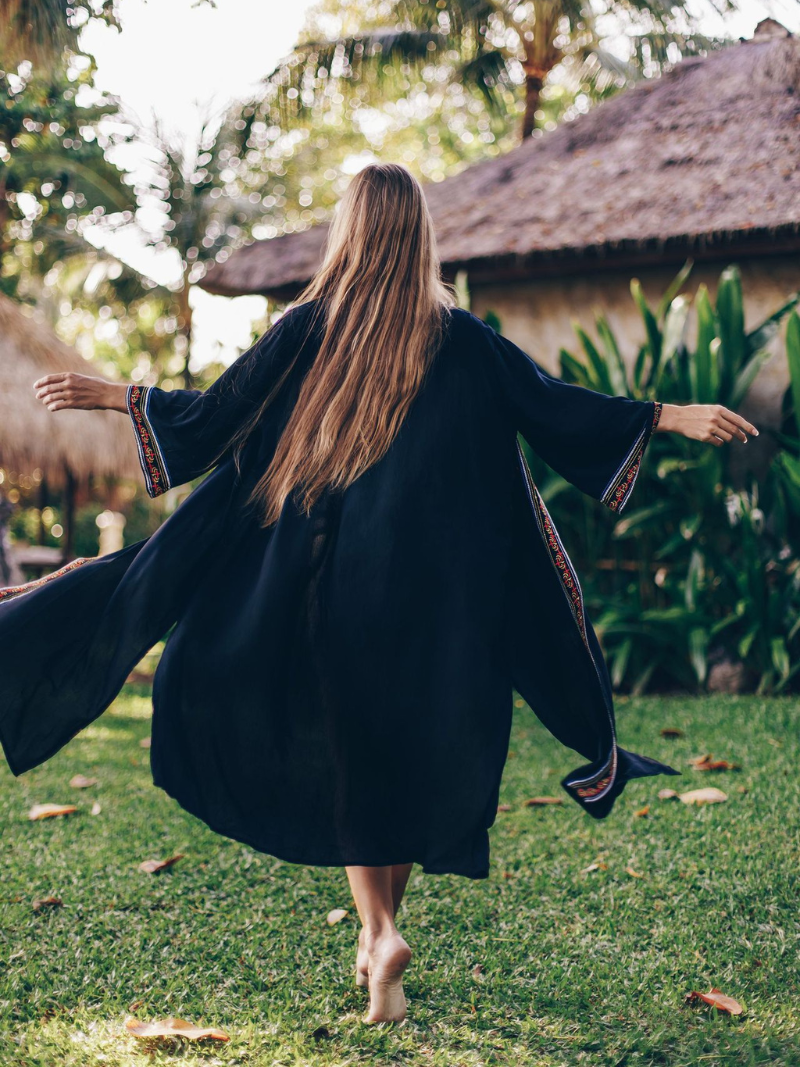 Women's Black Kaftan Dress