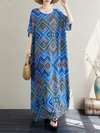 Women's Summer Beach Wear Loose Bohemian Printing Kaftan Dress