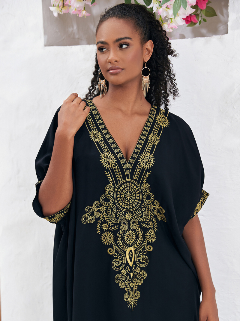 Women's V-Neck  kaftan dress
