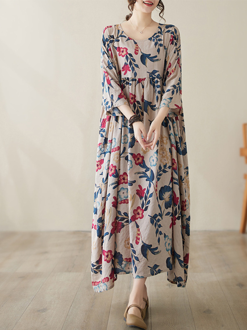 Women's Flower Print Smock Dress