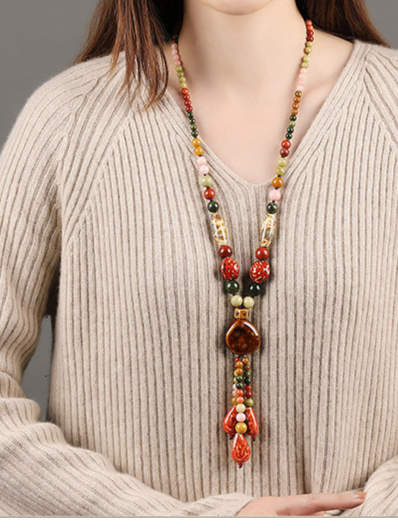 Collier de pendentif en cristal Boho Chic d'été pour femmes