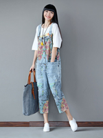 Chic & Casual Printed Denim Overall for Women | Eva Trends