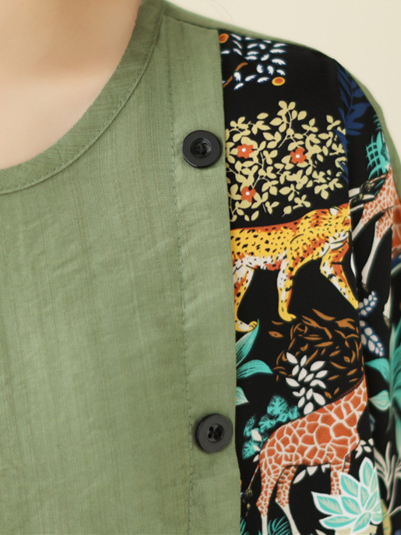 Women's Button Green Tops