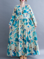 Sunlit Strolls Maxi Dress — Flowy Cotton-Linen, Effortlessly Flattering Everyday Elegance